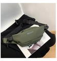 Borsa a tracolla da moto in nylon impermeabile verde militare con logo sport1 - Verde