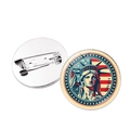Vintage Statue of Liberty and American flag round pin badge souvenir for men accessory - Pop Art Liberty (LIBERTY) / Silver