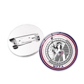 Vintage Statue of Liberty and American flag heart souvenir brooch badge with safety pin - Heart Flag Liberty (W.F.F.A) / Silver
