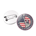 Vintage round metal souvenir pin badge featuring American flag and Statue of Liberty - Liberty Relief (STATUE LIBERTY) / Silver