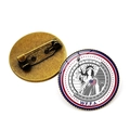 Vintage Statue of Liberty brooch badge with American flag heart design and star border - Heart Flag Liberty (W.F.F.A) / Bronze