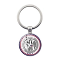 Silver metal keychain with Statue of Liberty and American flag heart pattern - Liberty Flag Heart Style(JY008527-银2) / Silver