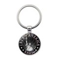 Silver metal keychain with Statue of Liberty glass dome and Talk America Radio design - American Statue of Liberty Style (JY008527-Silver 8)
