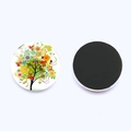 25mm Tree of Life crystal glass fridge magnets with artistic floral design and magnetic back - Colorful Floral Vine Tree (JY008538-18)