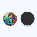 25mm Yin Yang Tai Chi crystal glass fridge magnet with magnetic back for whiteboard - Artistic Nature Yin Yang (JY008567-6)