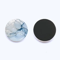 Calamita da frigo 30mm in cristallo con motivo marmo blu e retro magnetico nero - Stile Inchiostro Grigio Blu (JY008592-1)