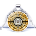 Holy Spirit Dove pendant necklace with stained glass effect and silver-tone chain - Holy Light Dove Style (JY008598-2)
