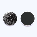 30mm crystal glass magnet with modern black marble pattern and magnetic back - Black White Marble Style (JY008592-5)