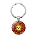 Porte-clés argenté avec pendentif en vitrail orné d'un motif de colombe blanche - Motif de Colombe du Saint-Esprit 3 (JY008599-Argent 3)
