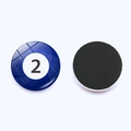Aimant de réfrigérateur billard bleu numéro 2 en verre avec dos magnétique noir - Style Bleu N°2 (JY008612-2)