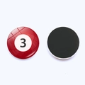 Aimant de frigo boule de billard rouge numéro 3 avec dos magnétique pour la déco - Style Rouge N°3 (JY008612-3)
