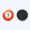 Orange billiard ball number 5 glass fridge magnet with magnetic back for home decor - No.5 Orange Style (JY008612-5)