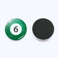 Green number 6 snooker ball crystal glass fridge magnet with 25mm magnetic back - No.6 Green Style (JY008612-6)