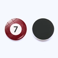 Number 7 snooker ball glass fridge magnet with 25mm round magnetic backing for home decor - No.7 Brown Red Style (JY008612-7)
