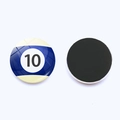 Number 10 blue and white billiards fridge magnet with glossy 25mm crystal glass finish - No.10 Stripe Blue Style (JY008612-10)
