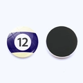 Magnetic glass billiard fridge magnet featuring purple stripe number 12 snooker design - No.12 Stripe Purple Style (JY008612-12)
