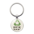 Portachiavi ecologico con scritta Don't Be Trashy e simbolo del riciclaggio verde - Argento-Dont Be Trashy Eco (JY008619)