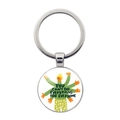 Portachiavi argento con citazione You Can't Do Everything for Everyone e illustrazione - Argento-Figura con Più Braccia Citazione (JY008619)