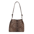 Borsa tote leopardata con spalline a nodo eleganti e grande capacità per le donne - Marrone