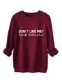 Detail van bordeauxrode sweatshirt-manchet en witte tekstprint op dikke katoenmix - S / Bordeauxrood