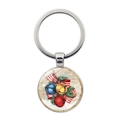 Portachiavi vintage con campana di Natale, anello in metallo argento e stile cartolina - Stile Campanello e Fiocco di Natale (JY008615-Argento 8)