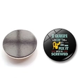 30mm crystal glass fridge magnet with Father's Day wrench tool and humor text - If Grandpa Can't Fix It We're All Screwed (BXT2526-1)