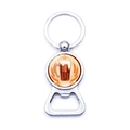Silver metal Munich Oktoberfest bottle opener keychain with festive beer motif - Retro Beer Crown Style (JY008654-6)