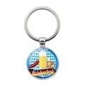 Oktoberfest-Schlüsselanhänger mit Bier- und Brezelmotiv auf blau-weißem Karomuster - Blau Weißes Karo Bierfest (JY008651-1)