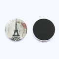 Vintage 25mm Paris Eiffel Tower round refrigerator magnet with soft magnetic backing - Tower 2 Cent Stamp Style (JY008681-3)