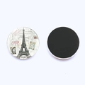 25mm round refrigerator magnet with vintage Eiffel Tower design and magnetic back - Tower Year 1889 Style (JY008681-15)
