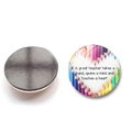 Cadeau enseignant inspirant Aimant de frigo 25mm en cristal avec design crayon cœur - Style Crayon Couleur Cœur Citation Anglaise (BXT2526-4)