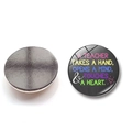 Round glass fridge magnet for teachers with inspirational quote and magnetic back - English Praise Quote Heart Style (BXT2526-6)