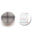 Round 30mm crystal glass teacher gift fridge magnet showing front and magnetic back - English Quote Cartoon Teacher Student Style (BXT2526-9)