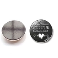 30mm crystal glass magnet with black inspirational text design and magnetic back - Black Background White Slogan Palm Style (BXT2526-10)