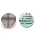 Inspirational teacher fridge magnet with quote on green polka dot background and back magnet - Green Polka Dot Banner Quote Style (BXT2526-12)