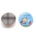 Round magnetic teacher's gift fridge magnet featuring Thank you, Teacher! design - English Thank You Cartoon Girl Style (BXT2526-14)