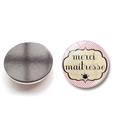 30mm crystal glass fridge magnet with French Merci Maitresse text for teachers - French Appreciation Pink Polka Dot Style (BXT2526-16)