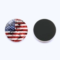 Vintage US flag round crystal glass fridge magnet with magnetic back 25mm - Worn Retro Flag (JY008692-3) / 25mm