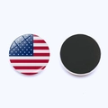 Vintage US flag glass refrigerator magnet with 25mm round magnetic crystal base - Smooth Glossy Flag (JY008692-5) / 25mm