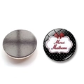 French Merci Maitresse glass fridge magnet with red bow for Teachers Day gift - French Appreciation Black Bow Style (BXT2526-19)