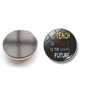 30mm crystal glass magnet with 'To Teach a Child' quote on black background - English Quote Black Color Style (BXT2526-22)