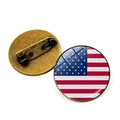 Spilla vintage bandiera americana con cabochon in vetro e finitura in metallo bronzo - Stile Bronzo 5