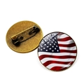 Spilla vintage con bandiera USA con finitura in bronzo antico e cabochon in vetro - Stile Bronzo 9