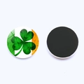 Ireland flag shamrock magnetic glass fridge sticker with green clover and tri-color background - Flag Stripes Shamrock Style (JY008704-5)