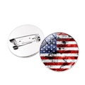 Spilla vintage con bandiera americana e cupola in vetro decorativa per borse e vestiti - Stile Argento 3