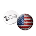 Spilla bandiera americana con motivo a mosaico e finitura a cupola lucida - Stile Argento 4