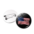 Spilla vintage con bandiera americana in vetro cabochon per vestiti e borse moda - Stile Argento 10