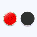 Watermelon fruit glass fridge magnet with 25mm round soft magnetic back - Watermelon Slice Pattern (JY008720-5)