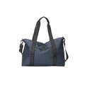 Bolso de viaje grande en nylon azul oscuro impermeable con asas y hebillas laterales - Azul