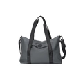 Bolso de viaje gris oscuro impermeable con correas negras y correa de hombro ajustable - Gris